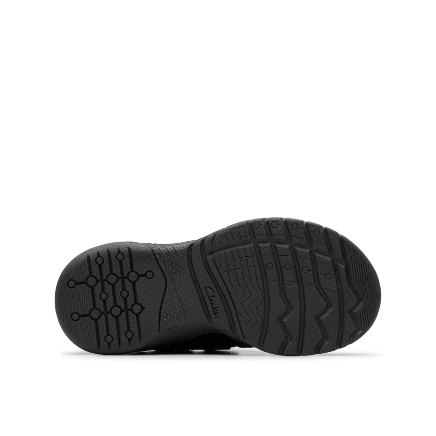 Clarks - Feather Shine K - Black Leather  - School Shoes