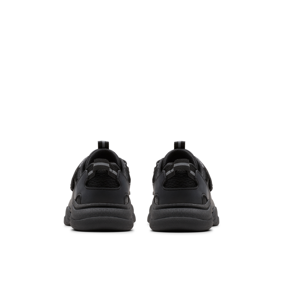 Clarks - Feather Shine K - Black Leather  - School Shoes