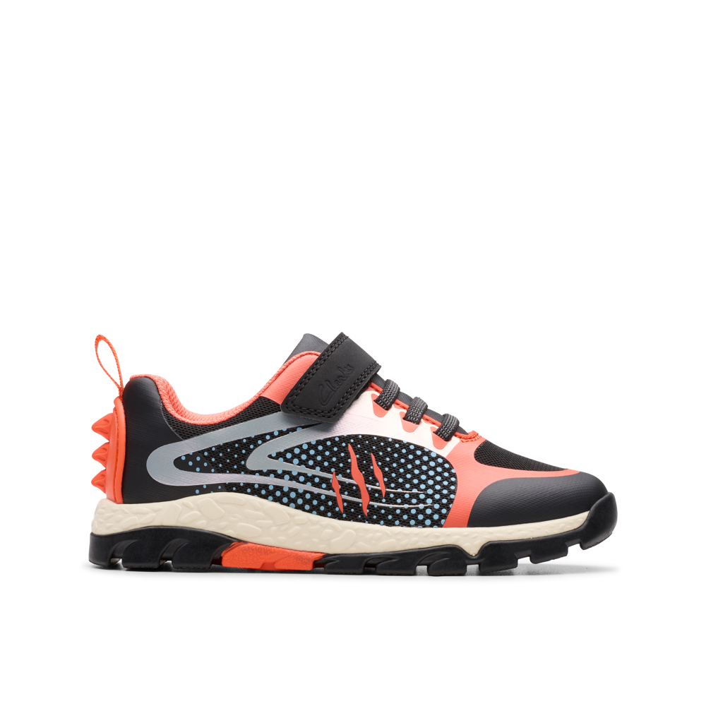 Clarks - Steggy2 Fly K - Black/Orange - Trainers