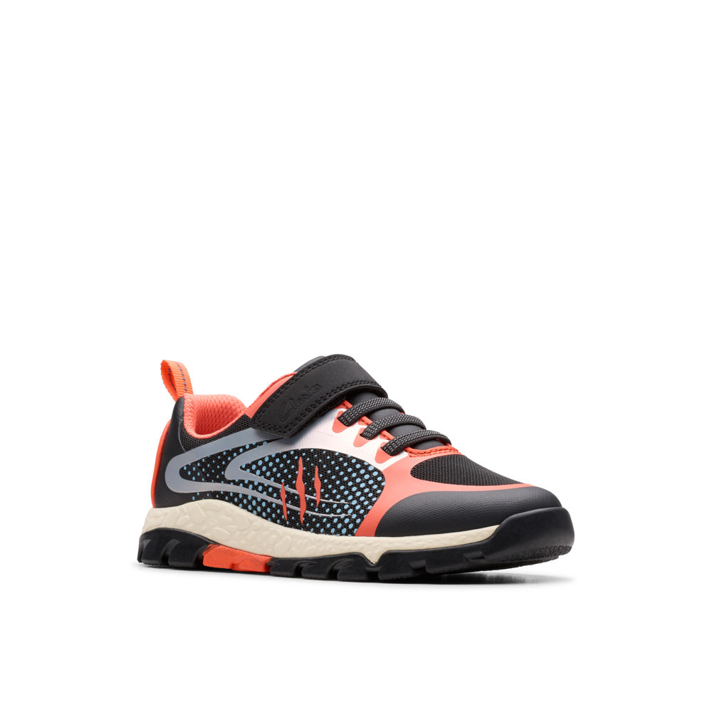 Clarks - Steggy2 Fly K - Black/Orange - Trainers