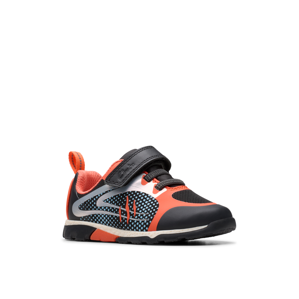 Clarks - Steggy2 Fly T - Black/Orange - Trainers