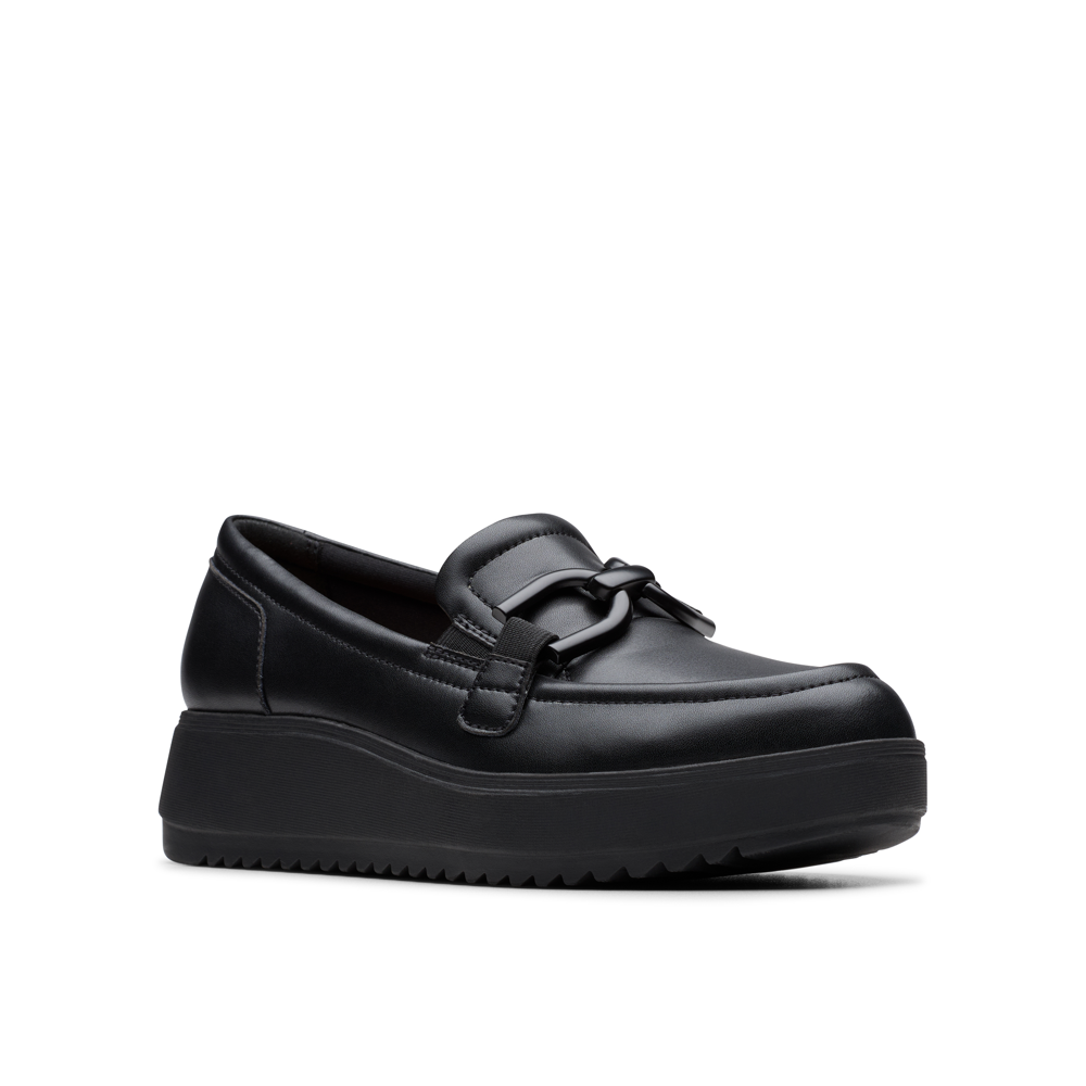 Clarks - Zylah Top - Black Leather - Shoes