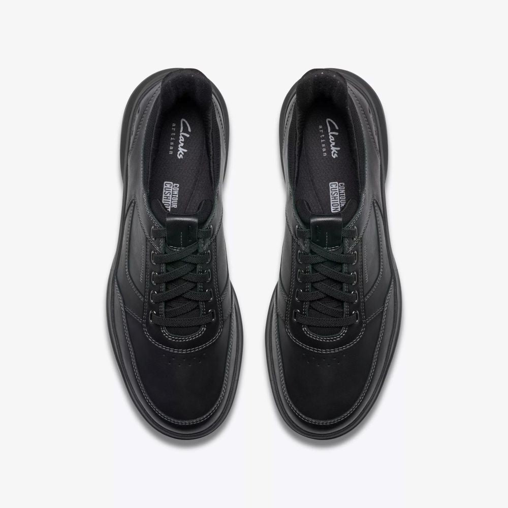 Clarks - Mullan Easy - Black Leather - Shoes – Gibbs Shoes