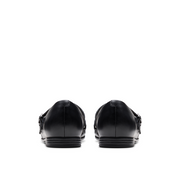 Clarks - Finja Bar Y - Black Leather  - School Shoes