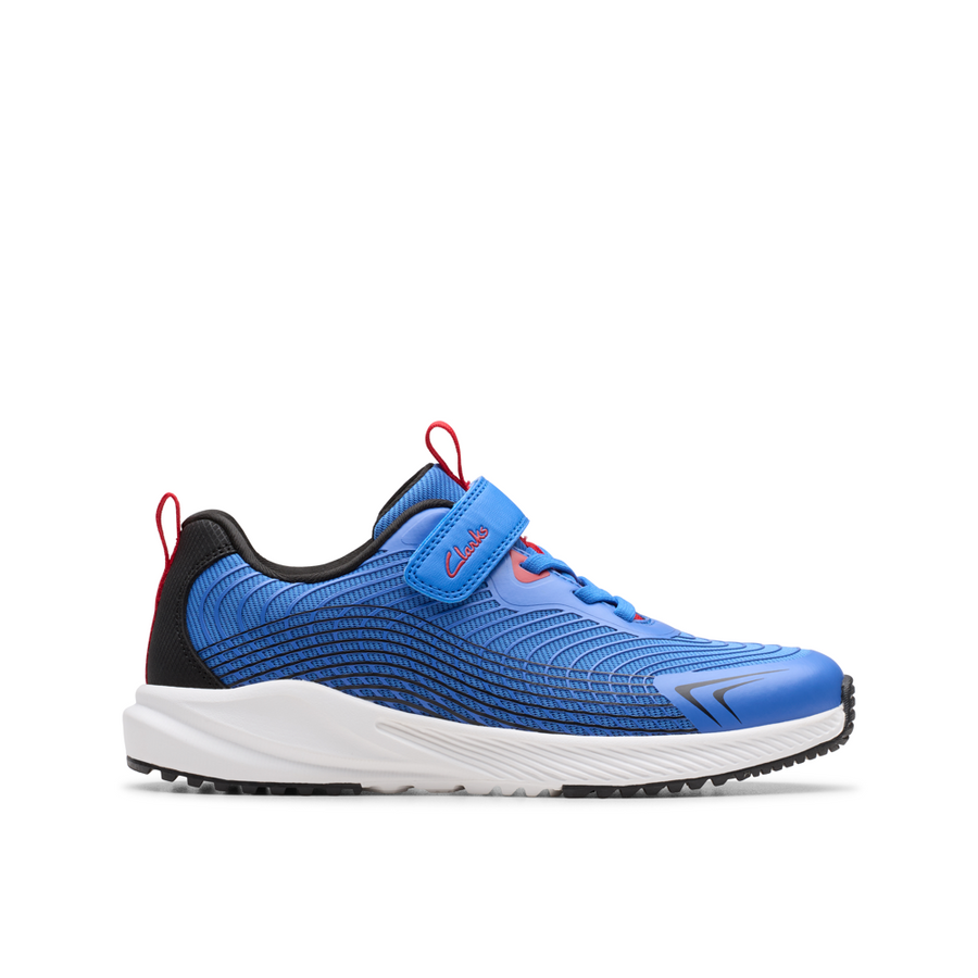 Clarks - Deyes Dash K - Blue Synthetic  - Trainers
