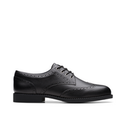 Clarks - Tapa Pure Y - Black Leather  - School Shoes