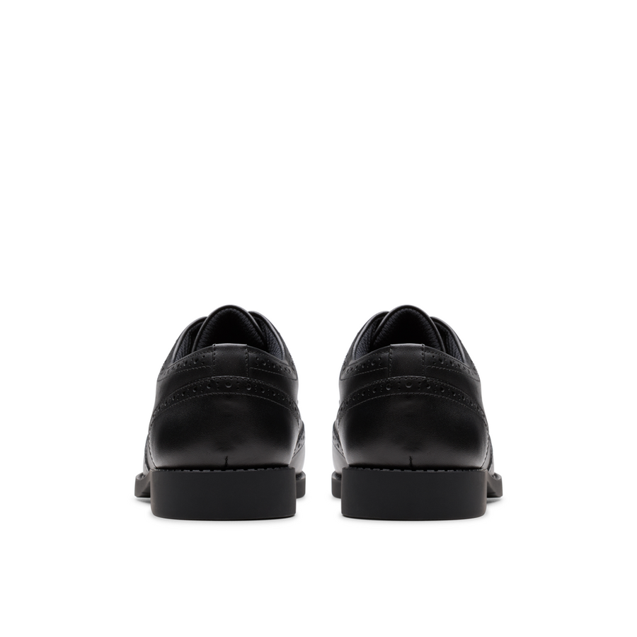 Clarks - Tapa Pure Y - Black Leather  - School Shoes