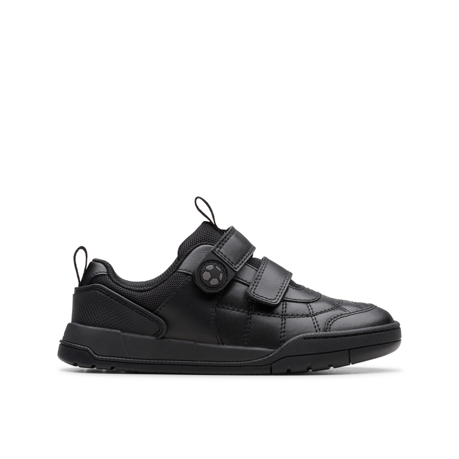 Clarks - Laser Cross K - Black Leather  - School Shoes