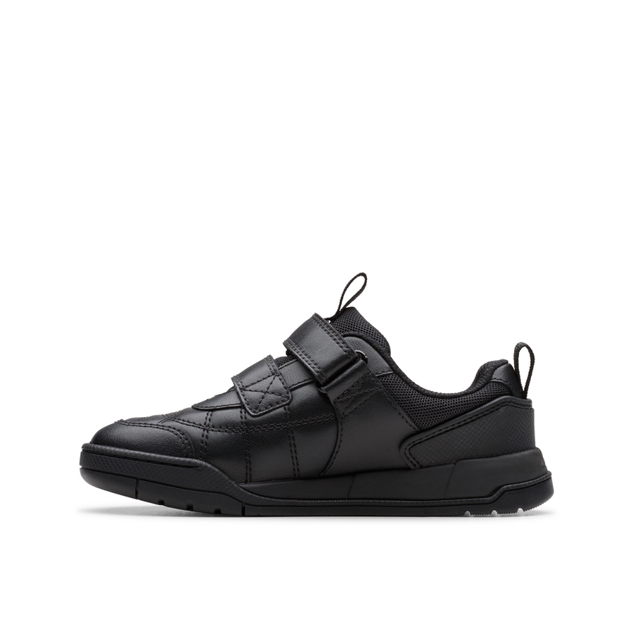Clarks - Laser Cross K - Black Leather  - School Shoes