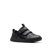 Clarks - Laser Cross K - Black Leather  - School Shoes