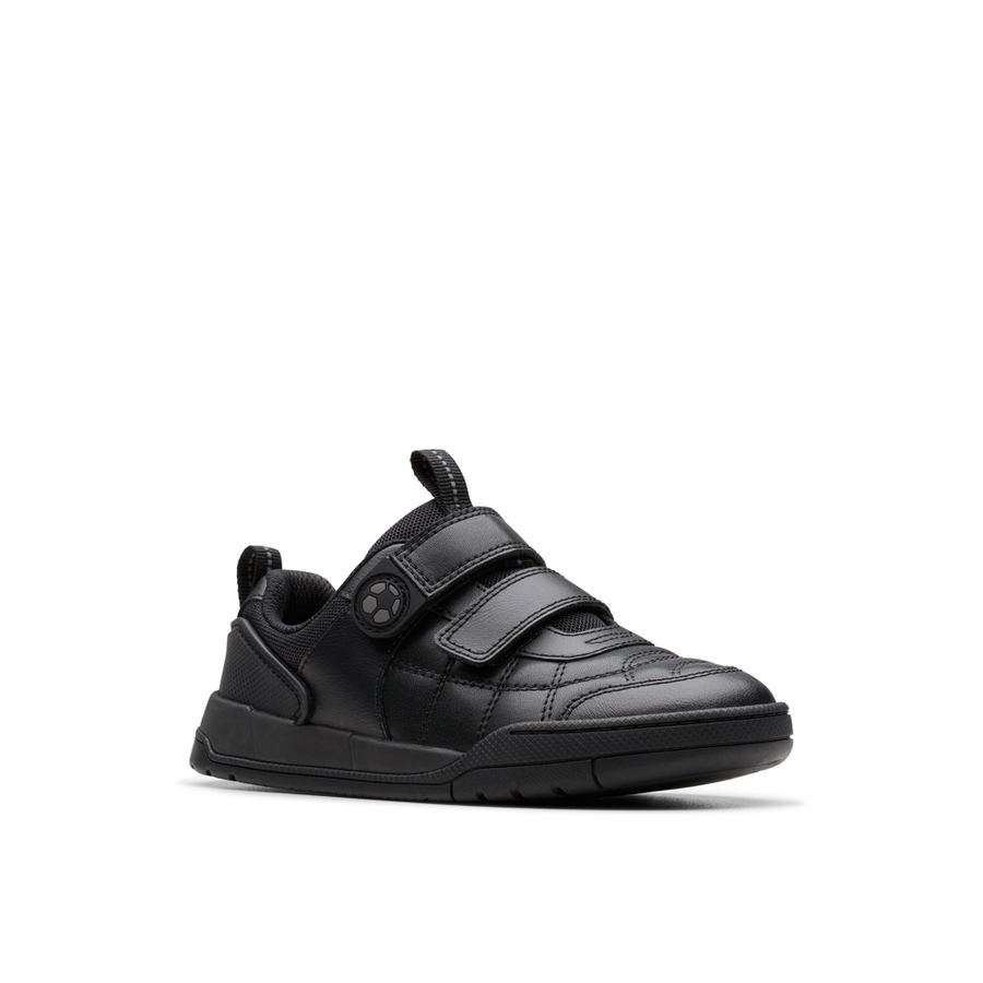 Clarks - Laser Cross K - Black Leather  - School Shoes