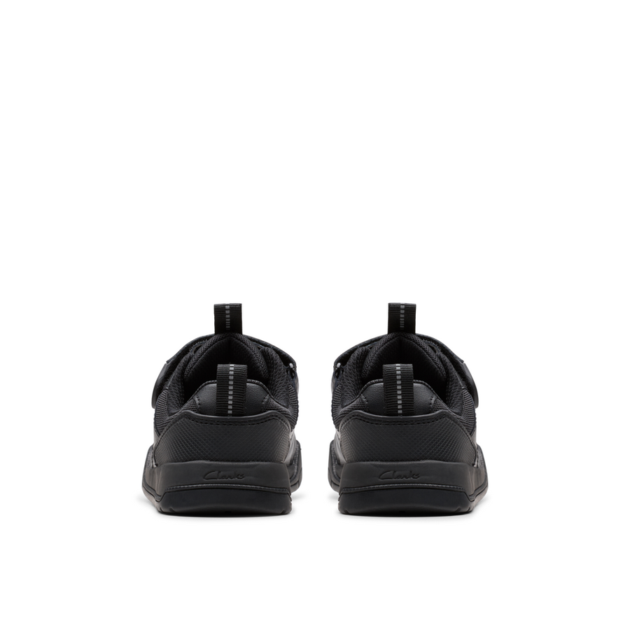 Clarks - Laser Cross K - Black Leather  - School Shoes