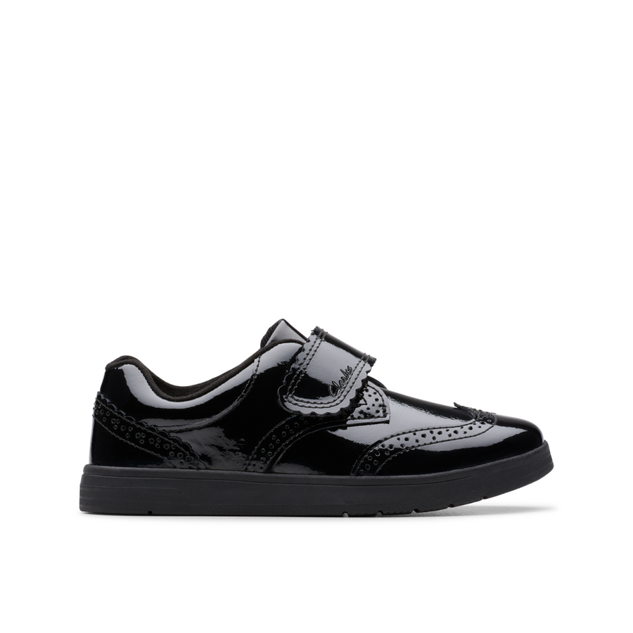 Clarks - Disco Skip K - Black Patent  - School Shoes