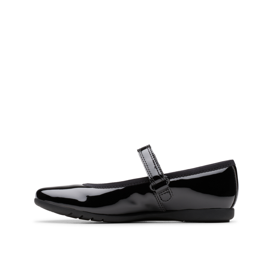 Clarks - Dance Wish K - Black Patent  - School Shoes