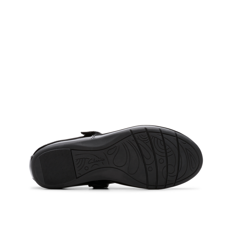 Clarks - Dance Wish K - Black Patent  - School Shoes