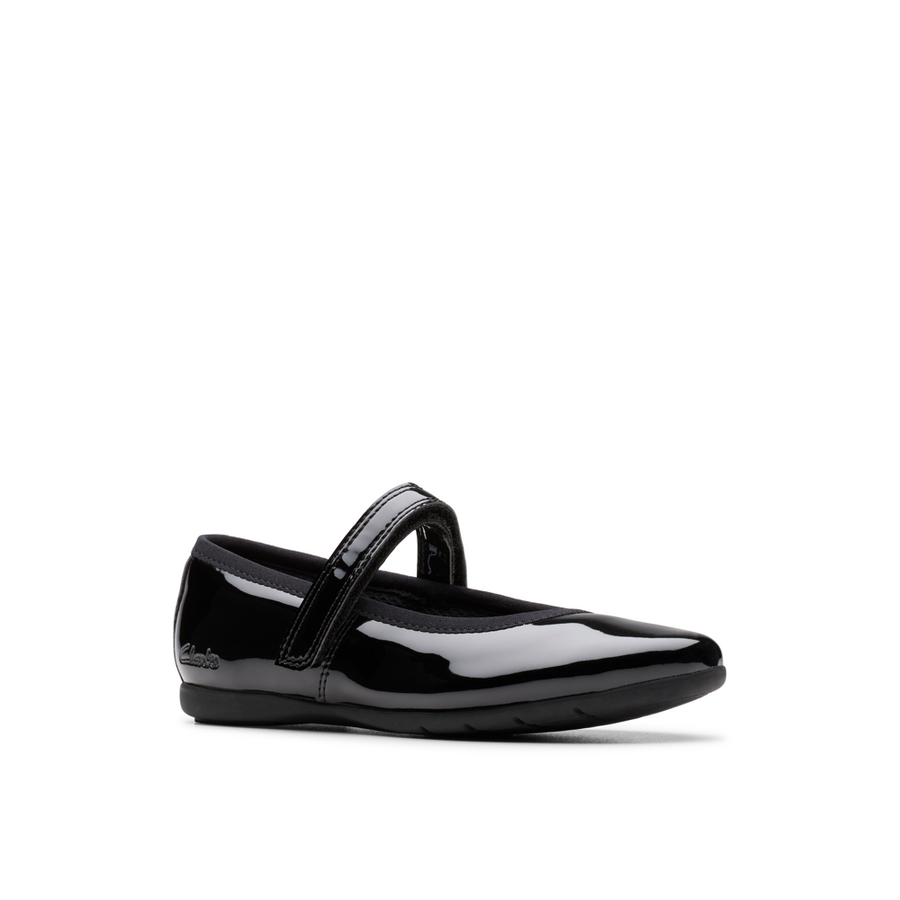 Clarks - Dance Wish K - Black Patent  - School Shoes