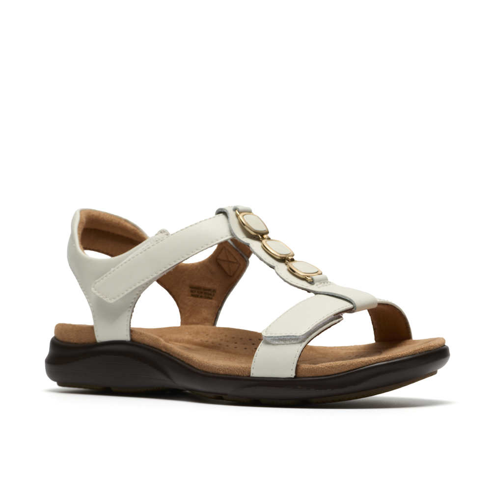 Clarks - Kitly Gem - White Leather - Sandals