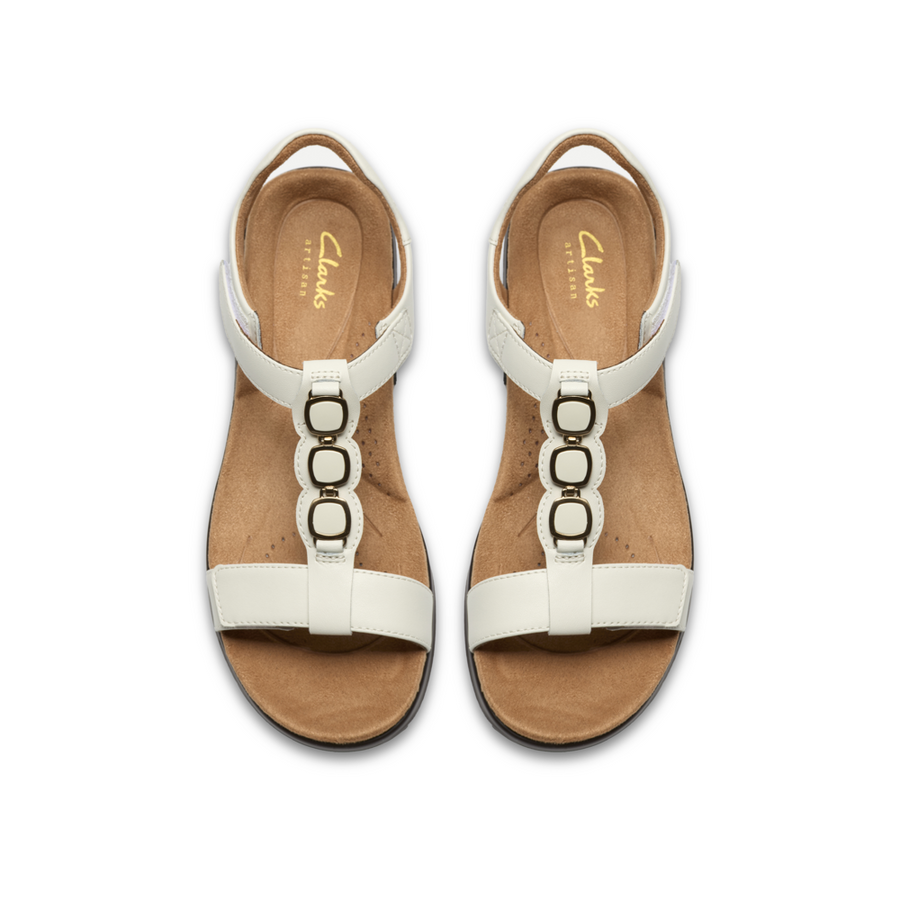 Clarks - Kitly Gem - White Leather - Sandals