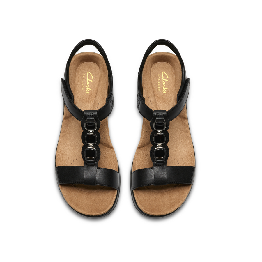 Clarks - Kitly Gem - Black Leather - Sandals