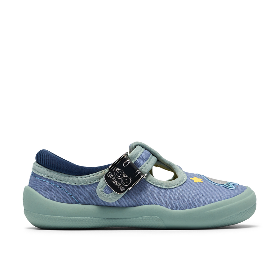 Clarks - Briley Way T - Blue Combi - Canvas Shoes