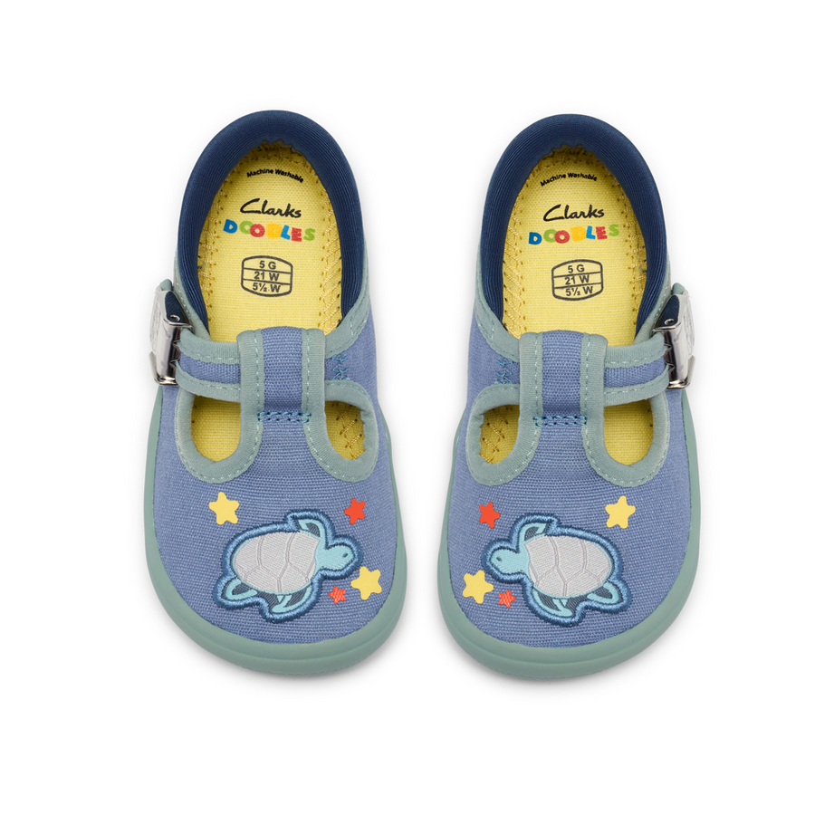 Clarks - Briley Way T - Blue Combi - Canvas Shoes
