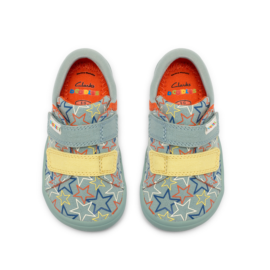 Clarks - Briley Fly T - Green Combi - Canvas Shoes