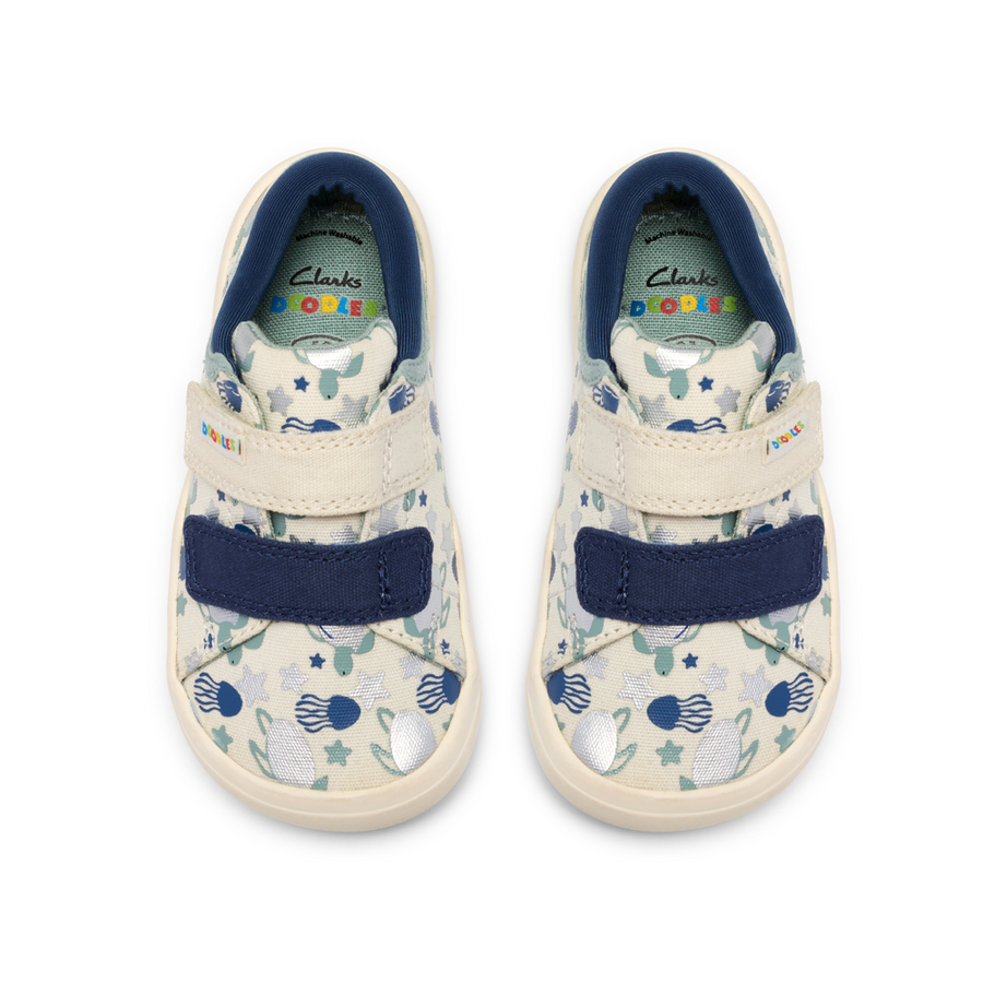 Clarks - Briley Fly T - Blue Combi - Canvas Shoes