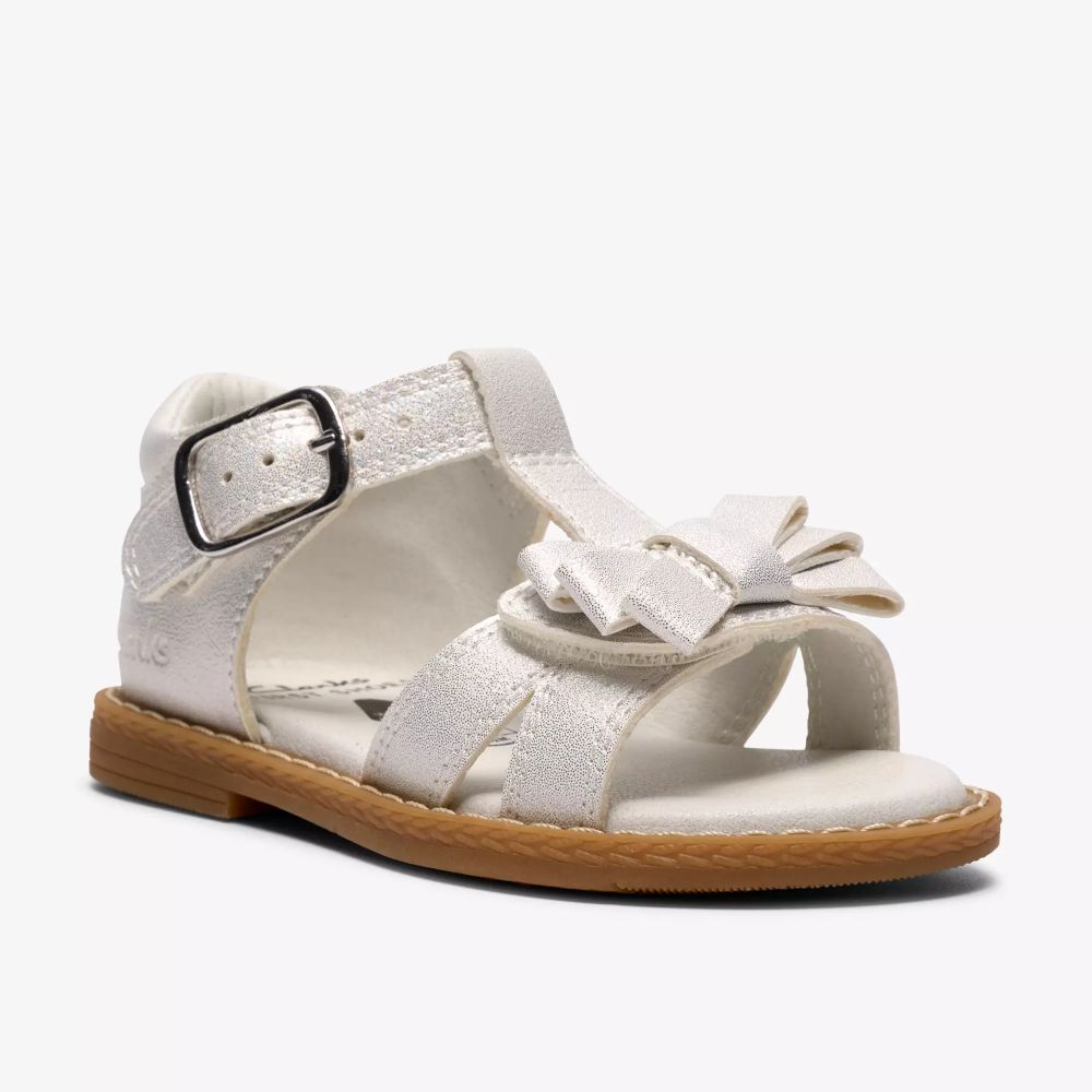 Clarks - Luana Bow T. - White Interest - Sandals