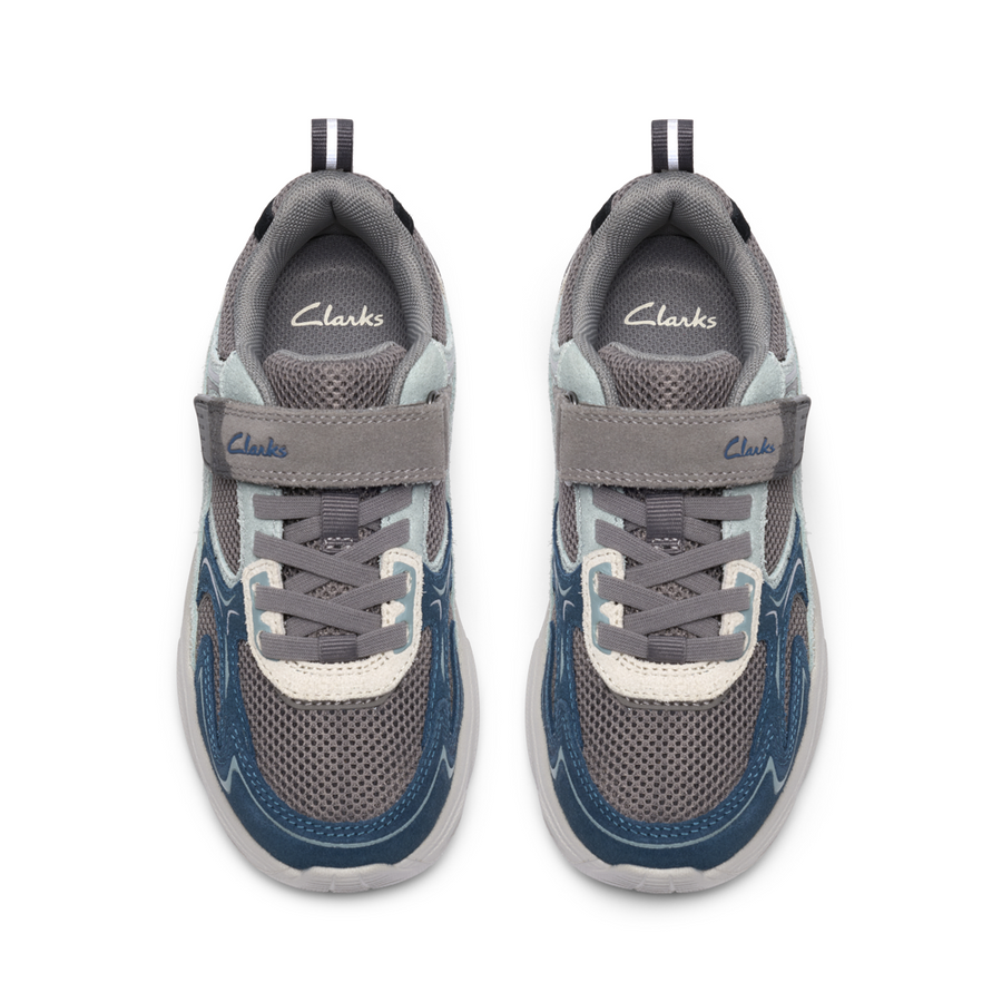 Clarks - CraftonVibe K - Grey/Green Combi - Trainers