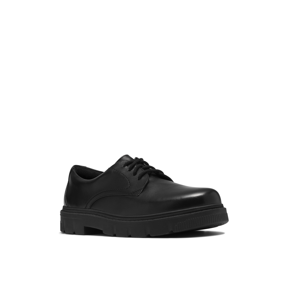 Clarks - Lorcam Walk Y - Black Leather - School Shoes