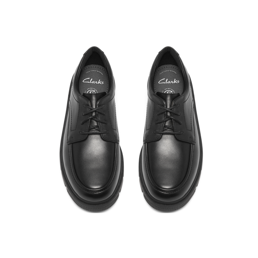 Clarks - Lorcam Lane Y - Black Leather - School Shoes