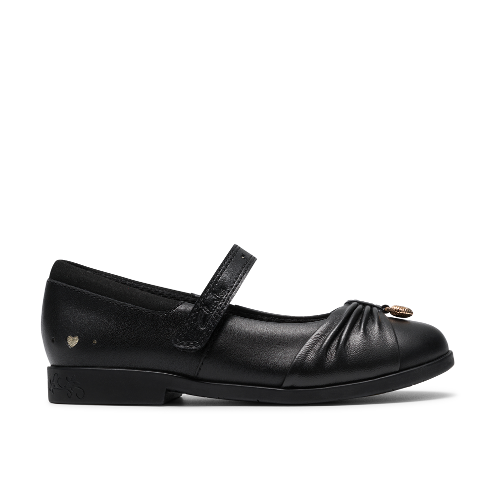 Clarks - Lock Gem K. - Black Leather - School Shoes