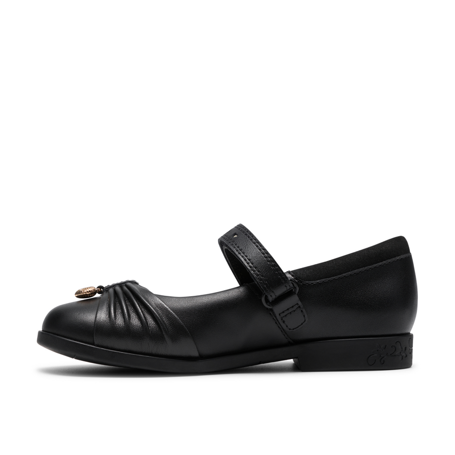 Clarks - Lock Gem K. - Black Leather - School Shoes