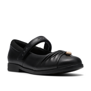 Clarks - Lock Gem K. - Black Leather - School Shoes