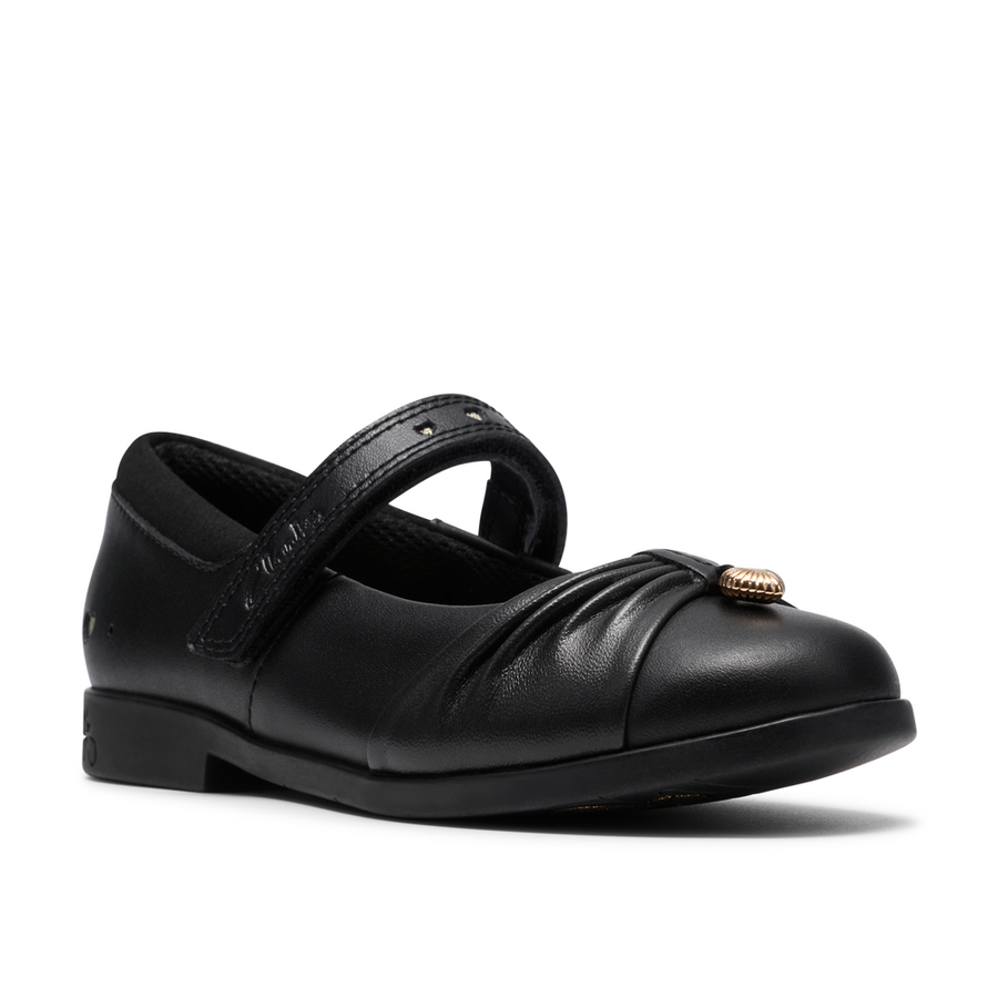 Clarks - Lock Gem K. - Black Leather - School Shoes