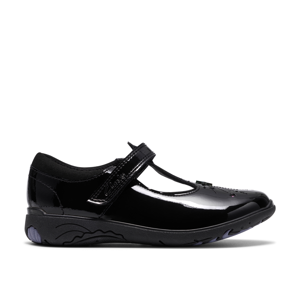 Clarks - Relda Magic K. - Black Patent - School Shoes