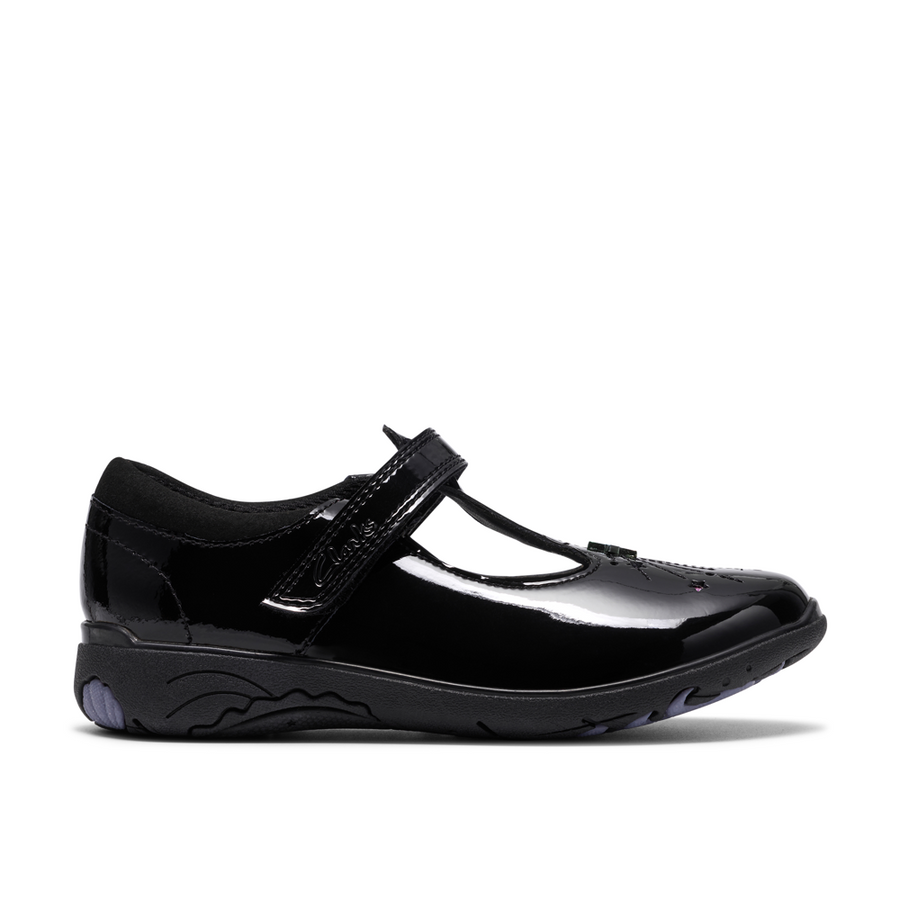 Clarks - Relda Magic K. - Black Patent - School Shoes