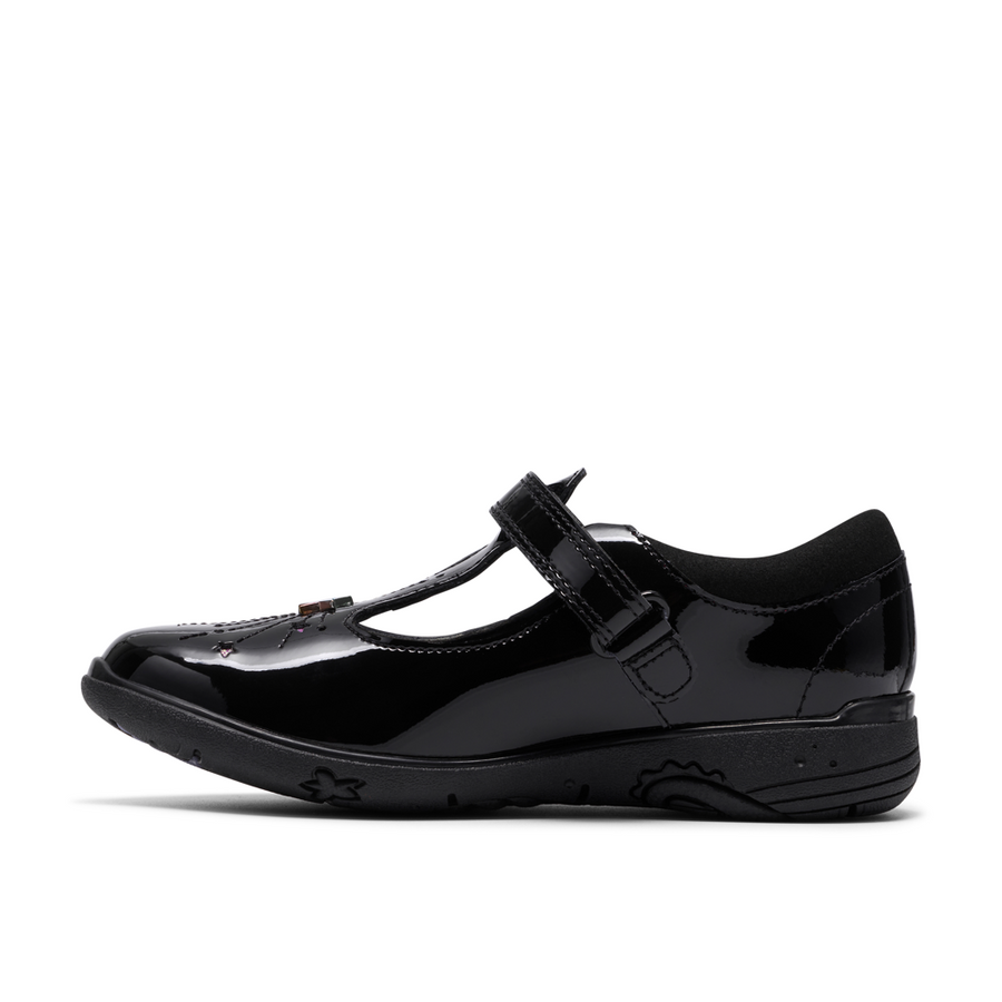 Clarks - Relda Magic K. - Black Patent - School Shoes