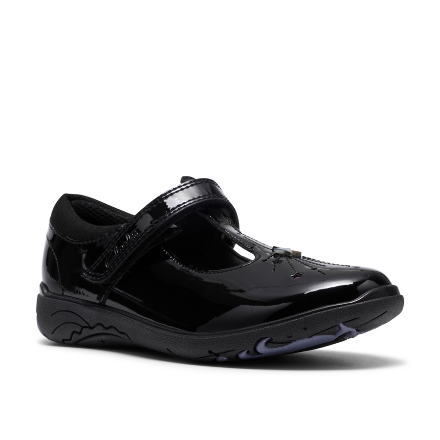 Clarks - Relda Magic K. - Black Patent - School Shoes