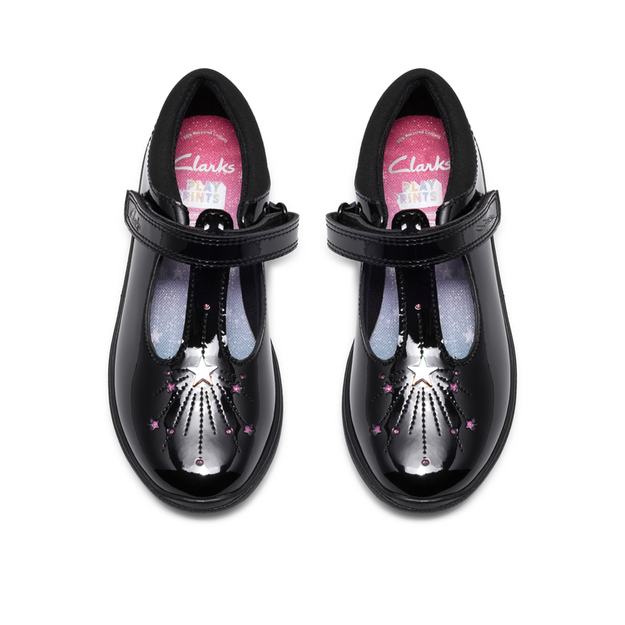 Clarks - Relda Magic K. - Black Patent - School Shoes