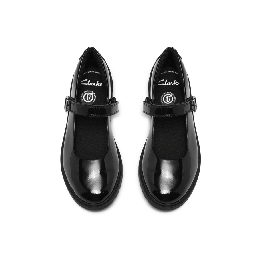 Clarks - Scala Bar O. - Black Patent - School Shoes