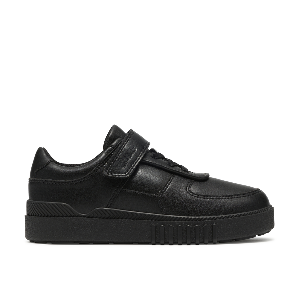 Clarks - SomersetFlex K - Black Leather - School Shoes