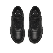 Clarks - SomersetFlex K - Black Leather - School Shoes