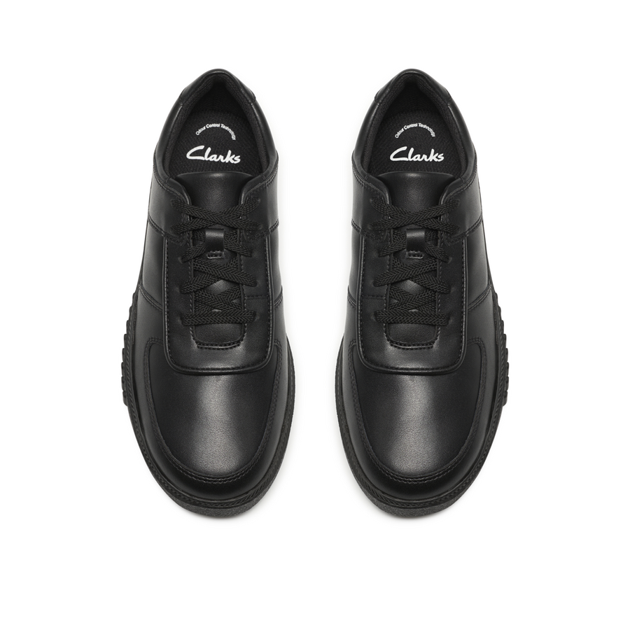 Clarks - SomersetFlex Y - Black Leather - School Shoes