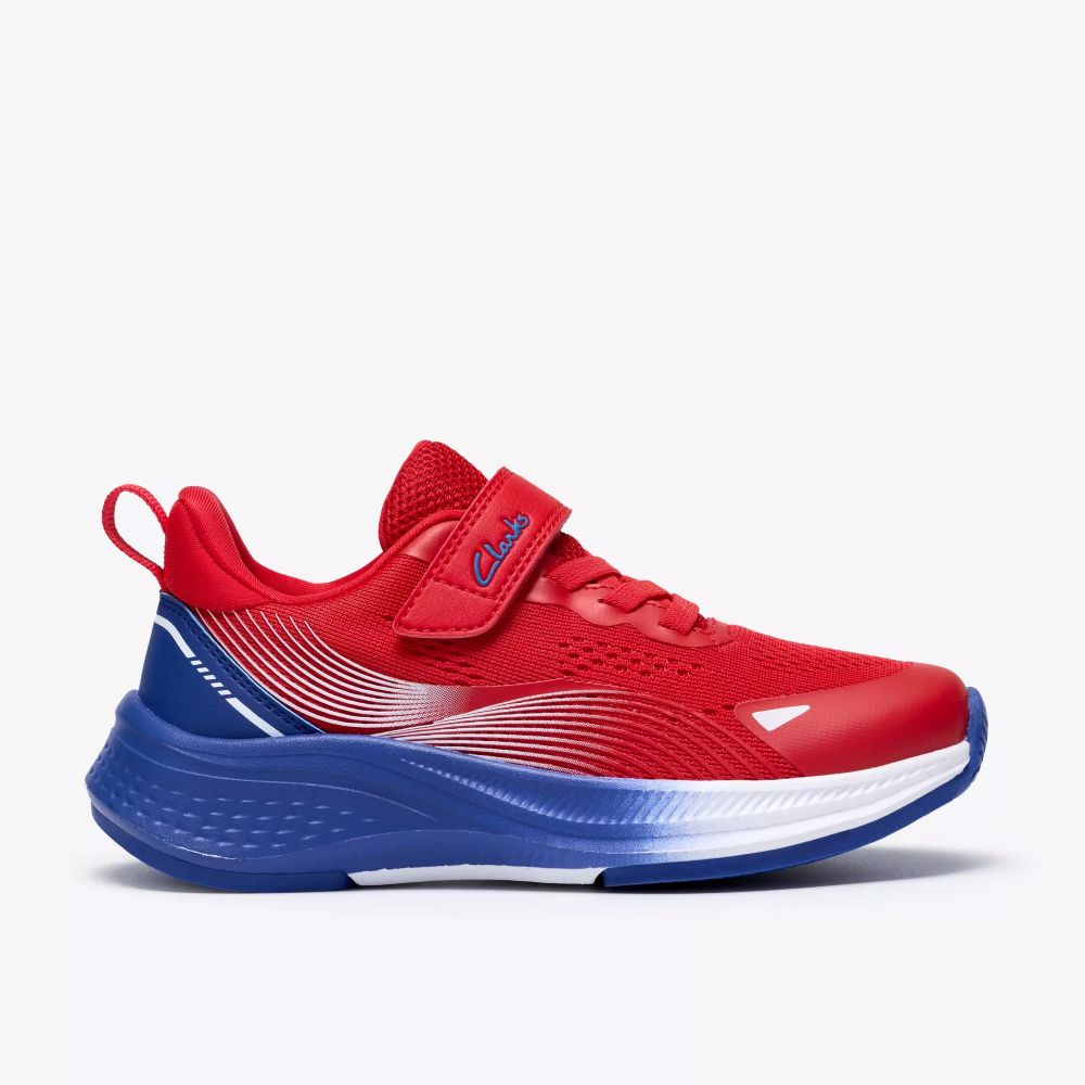 Clarks Lumen Hero K Red Trainers