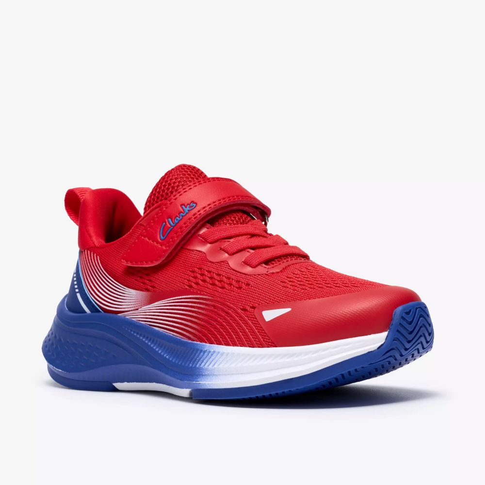 Clarks Lumen Hero K Red Trainers