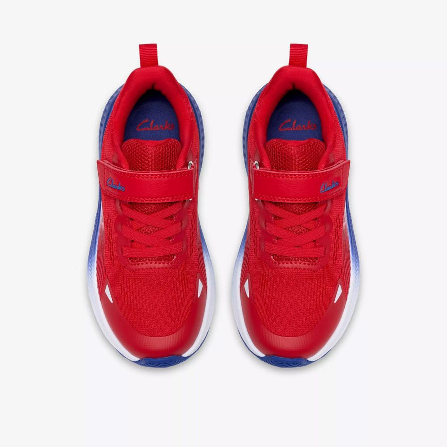 Clarks Lumen Hero K Red Trainers