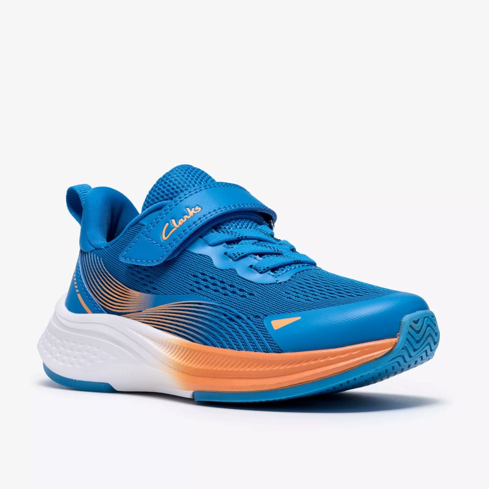 Clarks Lumen Hero K Blue Trainers
