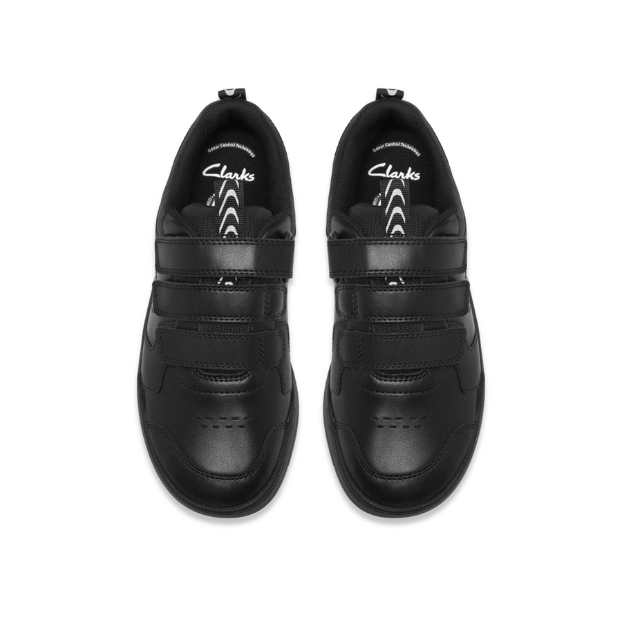 Clarks - Laser Play Y - Black Leather - School Shoes
