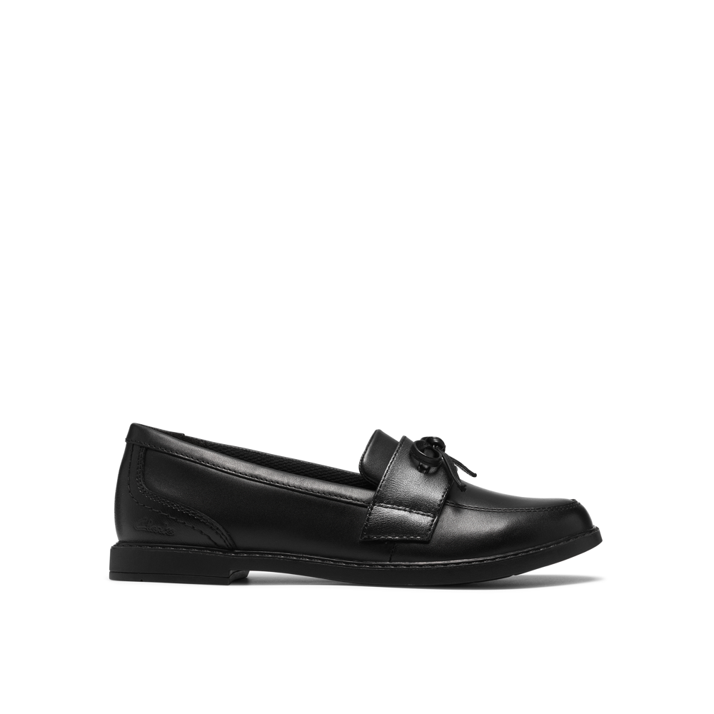 Clarks - Scala Lane Y. - Black Leather - School Shoes